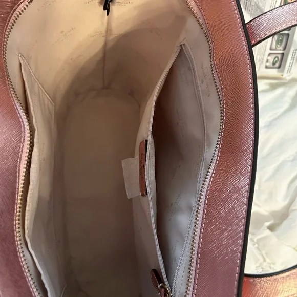 kate spade Metallic Rose Pink Glitter Tote with Wallet & Pouch - Picture 13 of 13